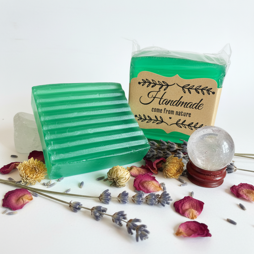 Beautiful handmade soap product photo