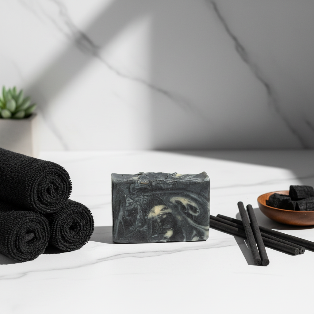 Black Forest soap luxury marble spa with charcoal sticks