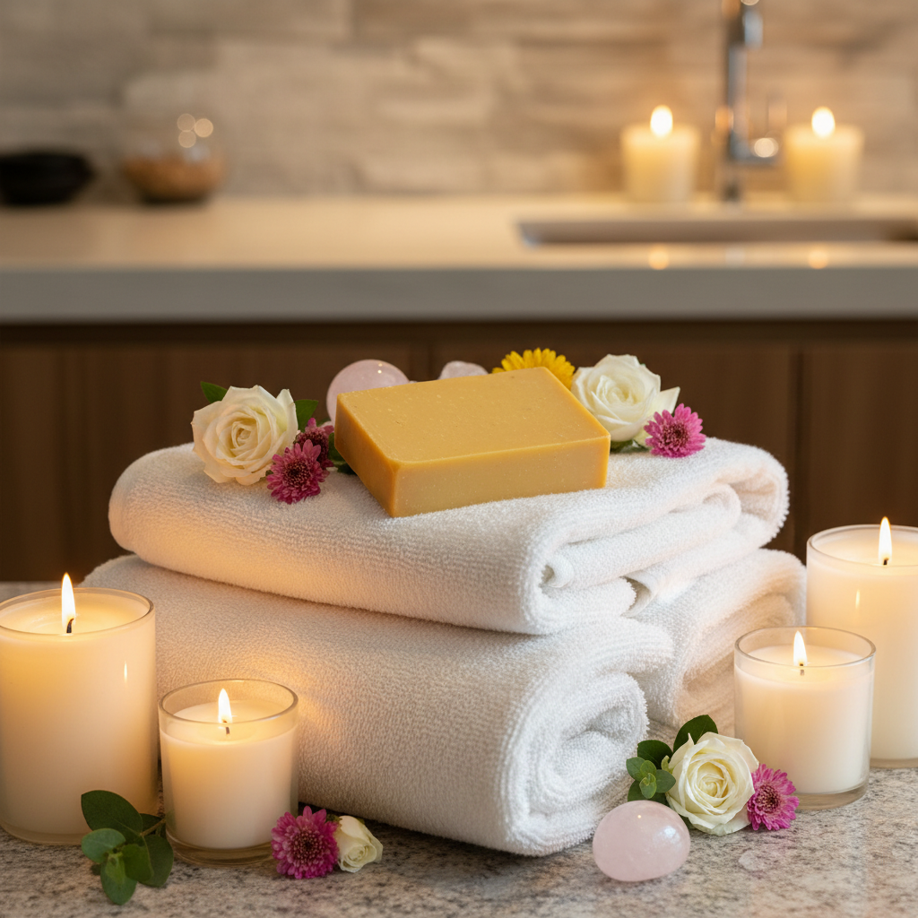 Golden soap - spa setting