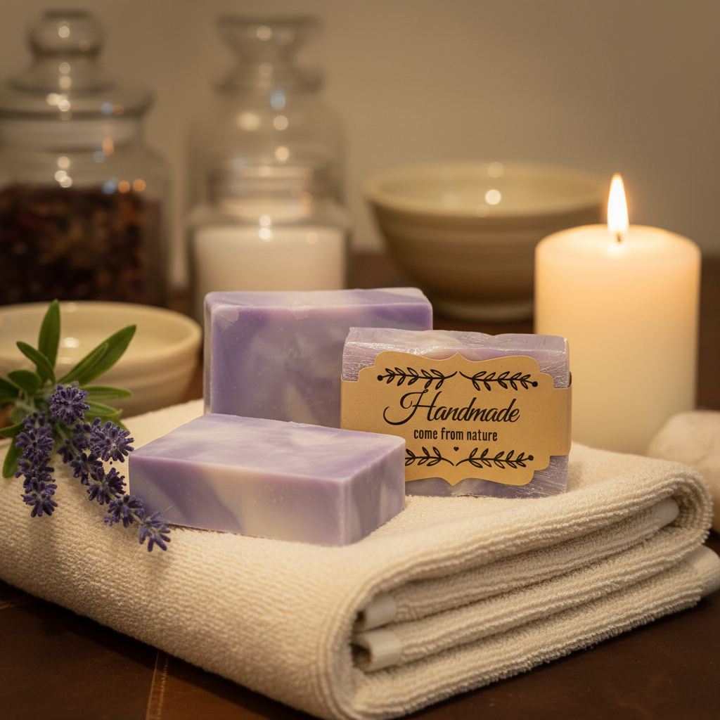 Lavender soap - spa setting
