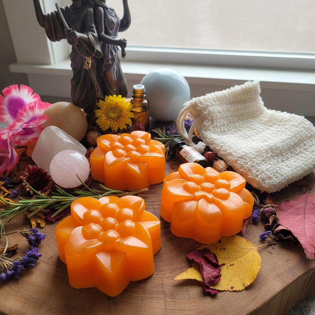 Orange rose soap - rustic natural