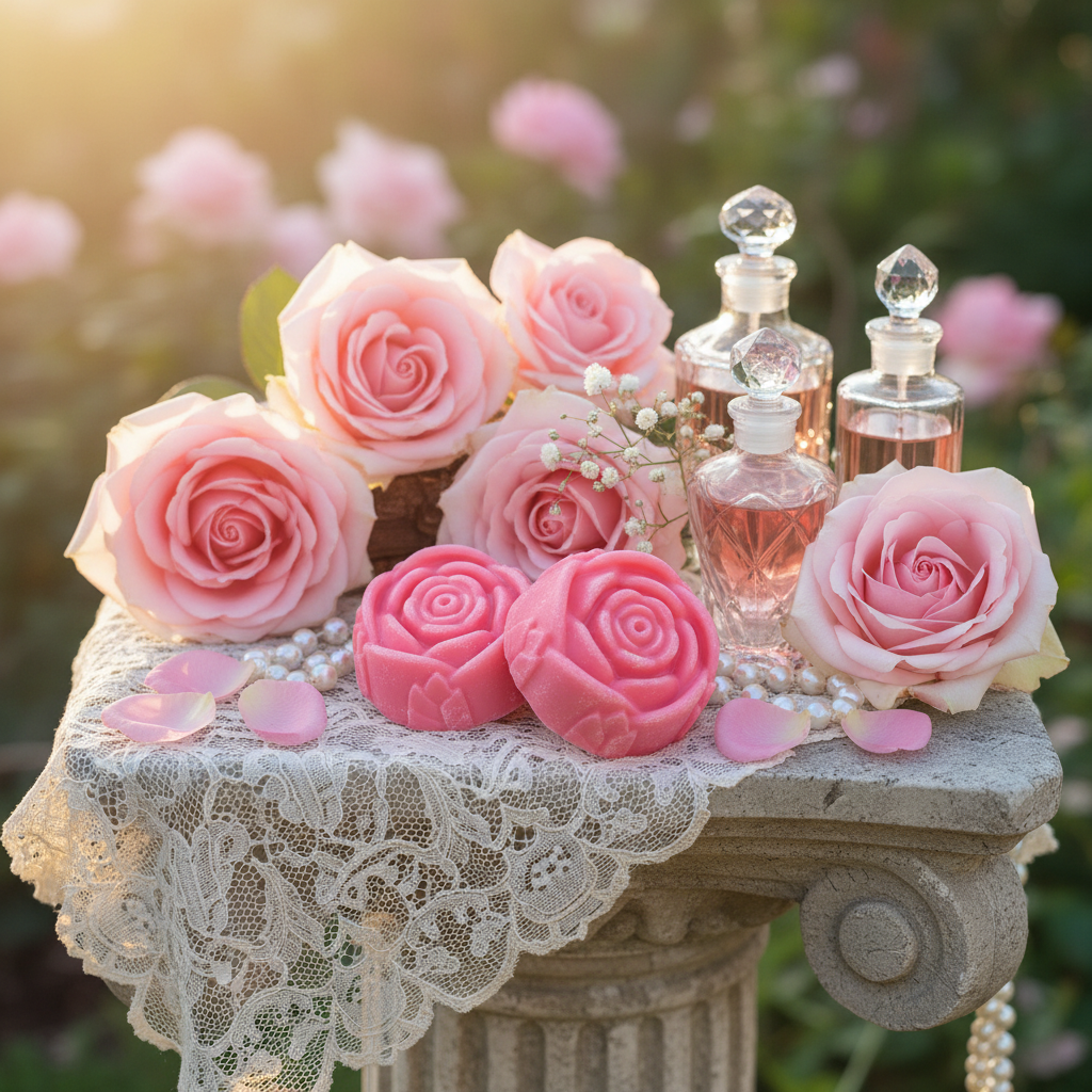 Rose soap - romantic garden